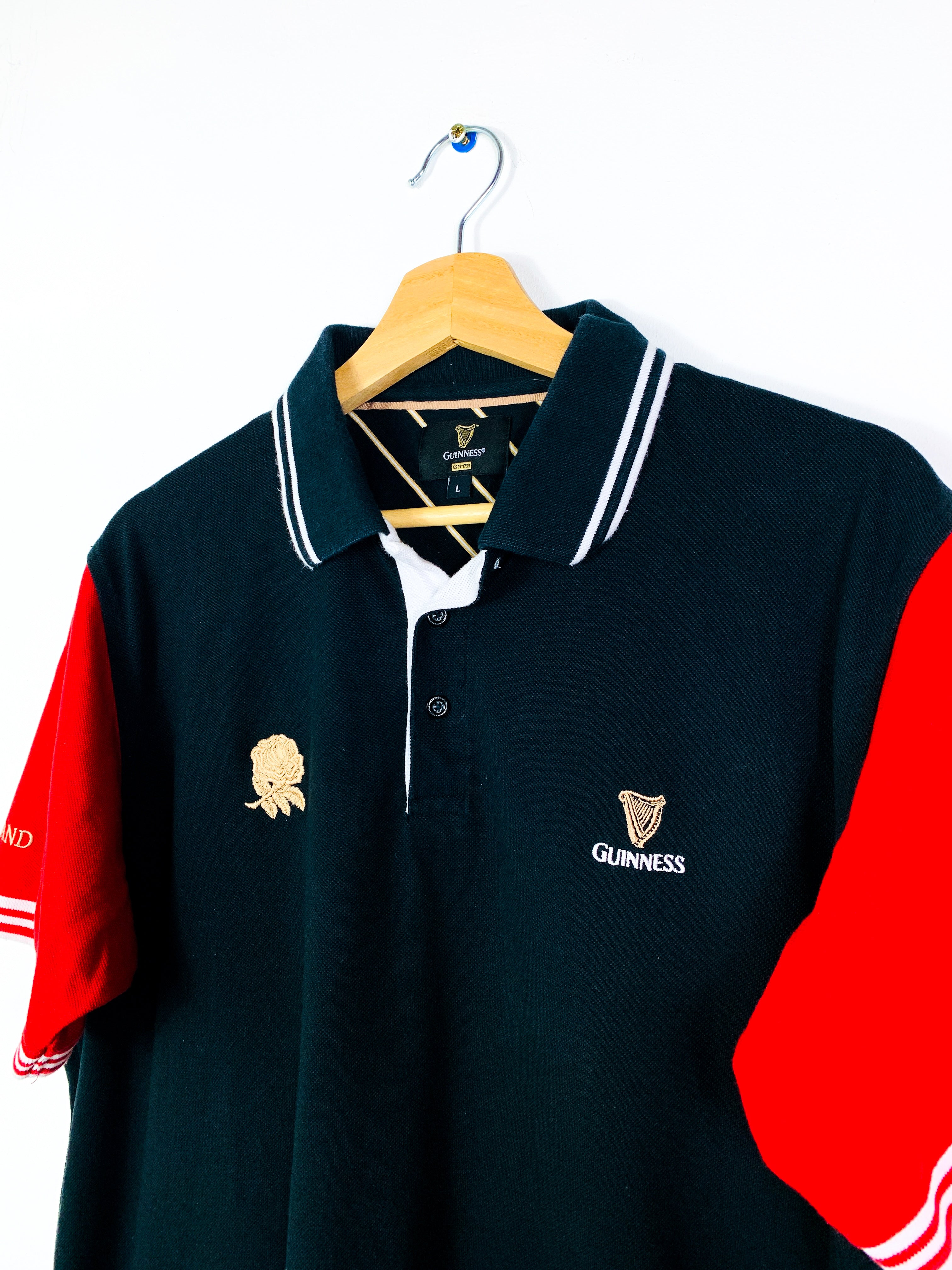 ENGLAND 2000s GUINNESS MERCH RUGBY SHIRT [L]