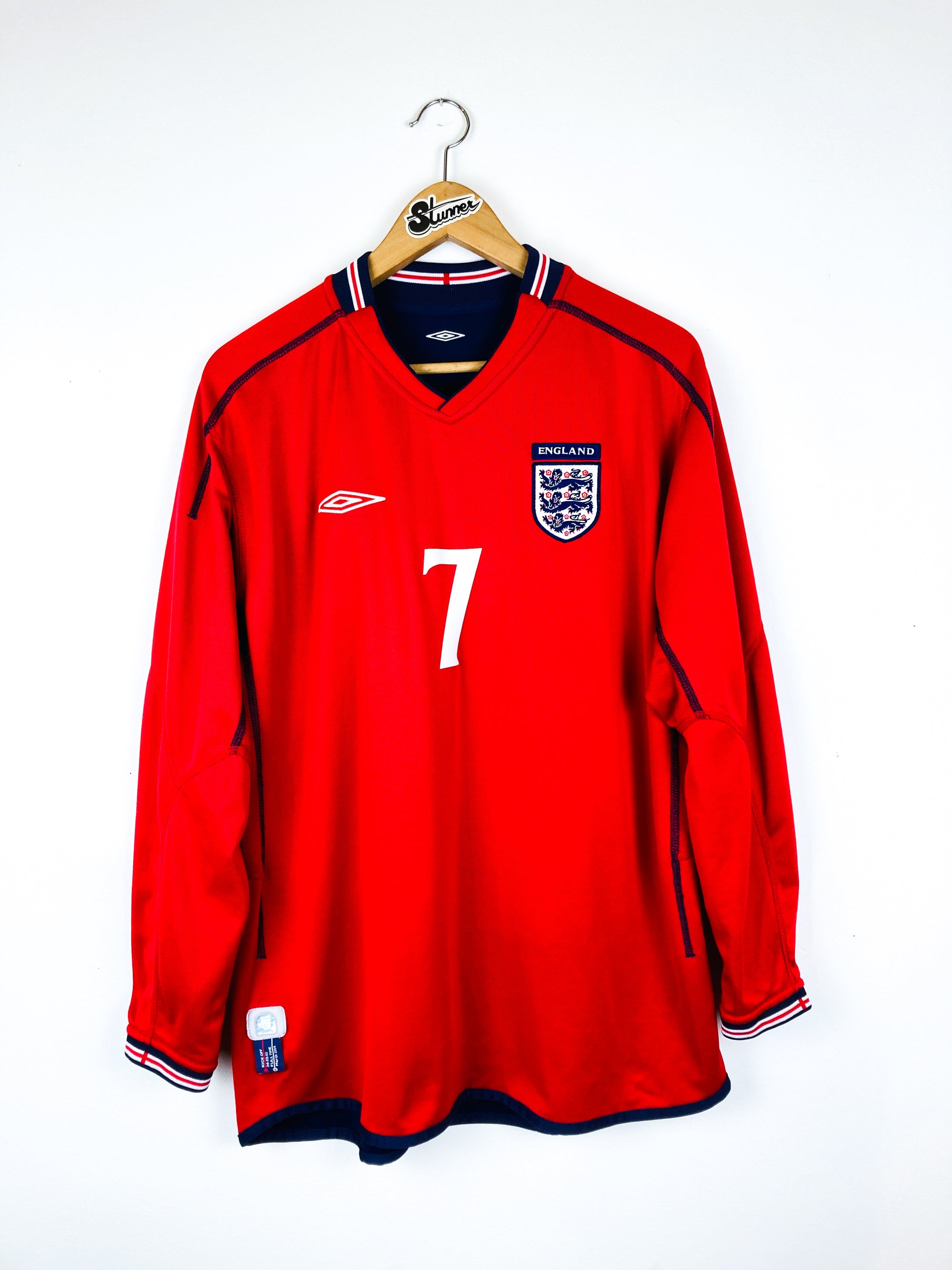 ENGLAND 2002/2004 AWAY *REVERSIBLE* SHIRT #7 BECKHAM [L/S]