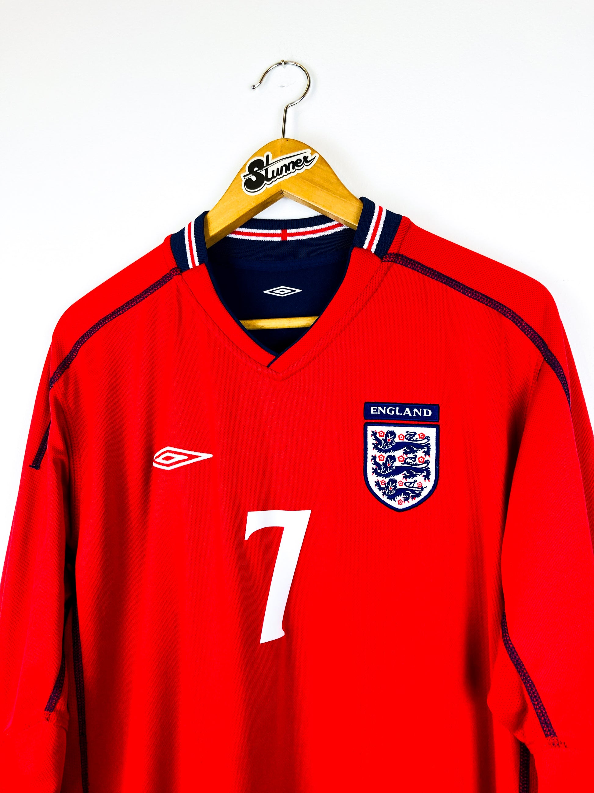 Long Sleeve England 2002 Red Shirt ENGLAND 2002 2004 AWAY FOOTBALL
