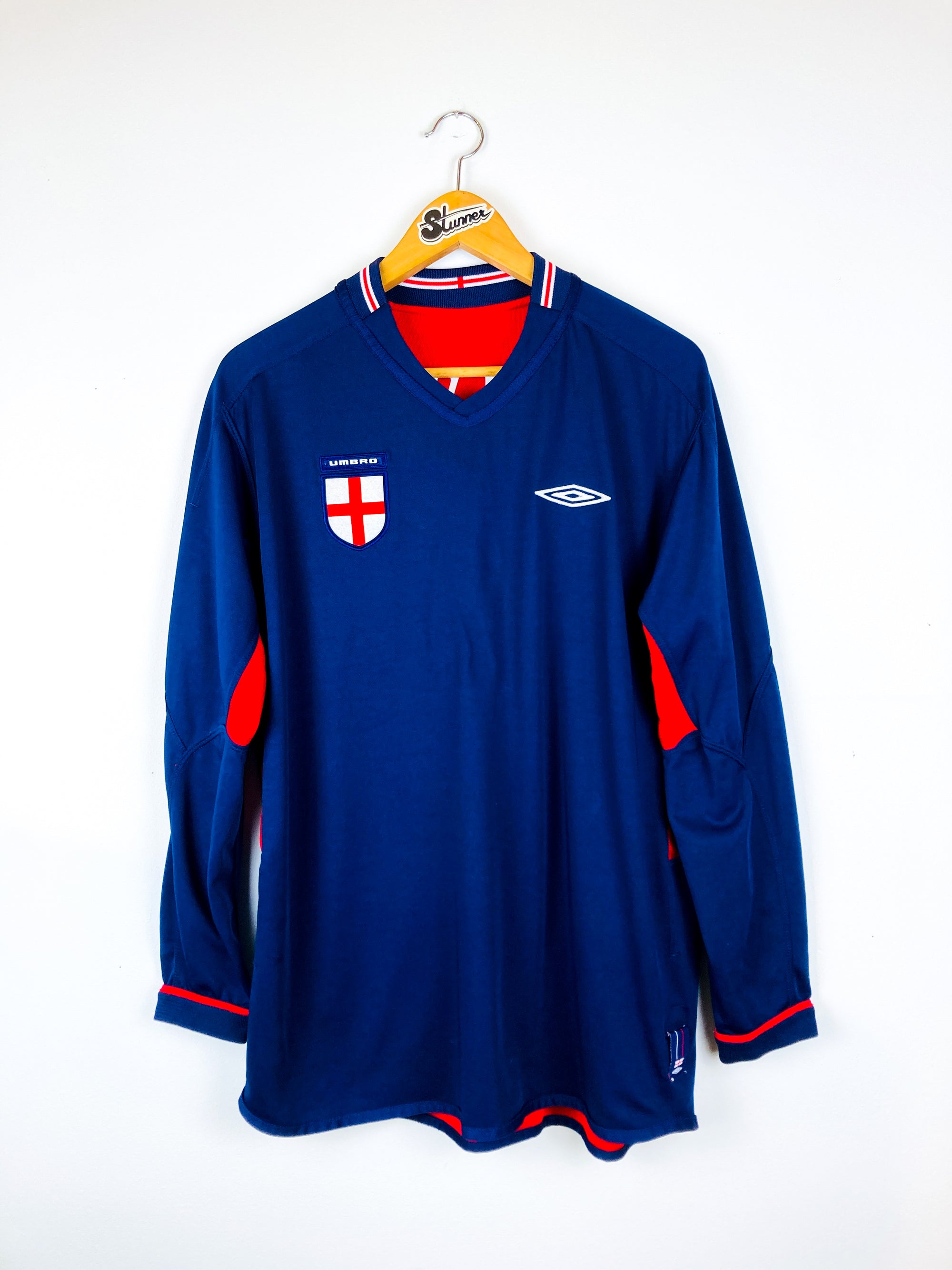 ENGLAND 2002/2004 AWAY *REVERSIBLE* SHIRT #7 BECKHAM [L/S]