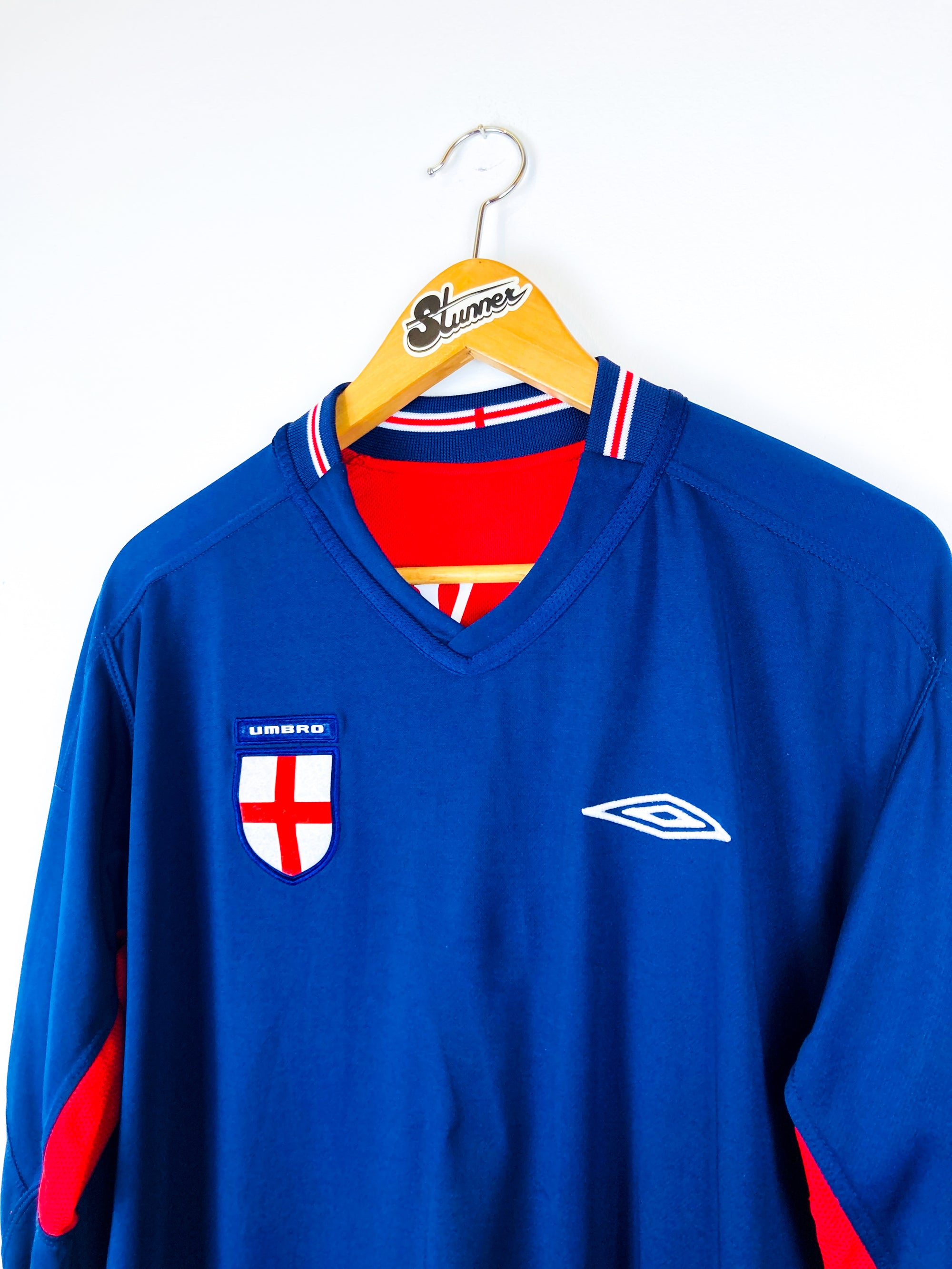 ENGLAND 2002/2004 AWAY *REVERSIBLE* SHIRT #7 BECKHAM [L/S]