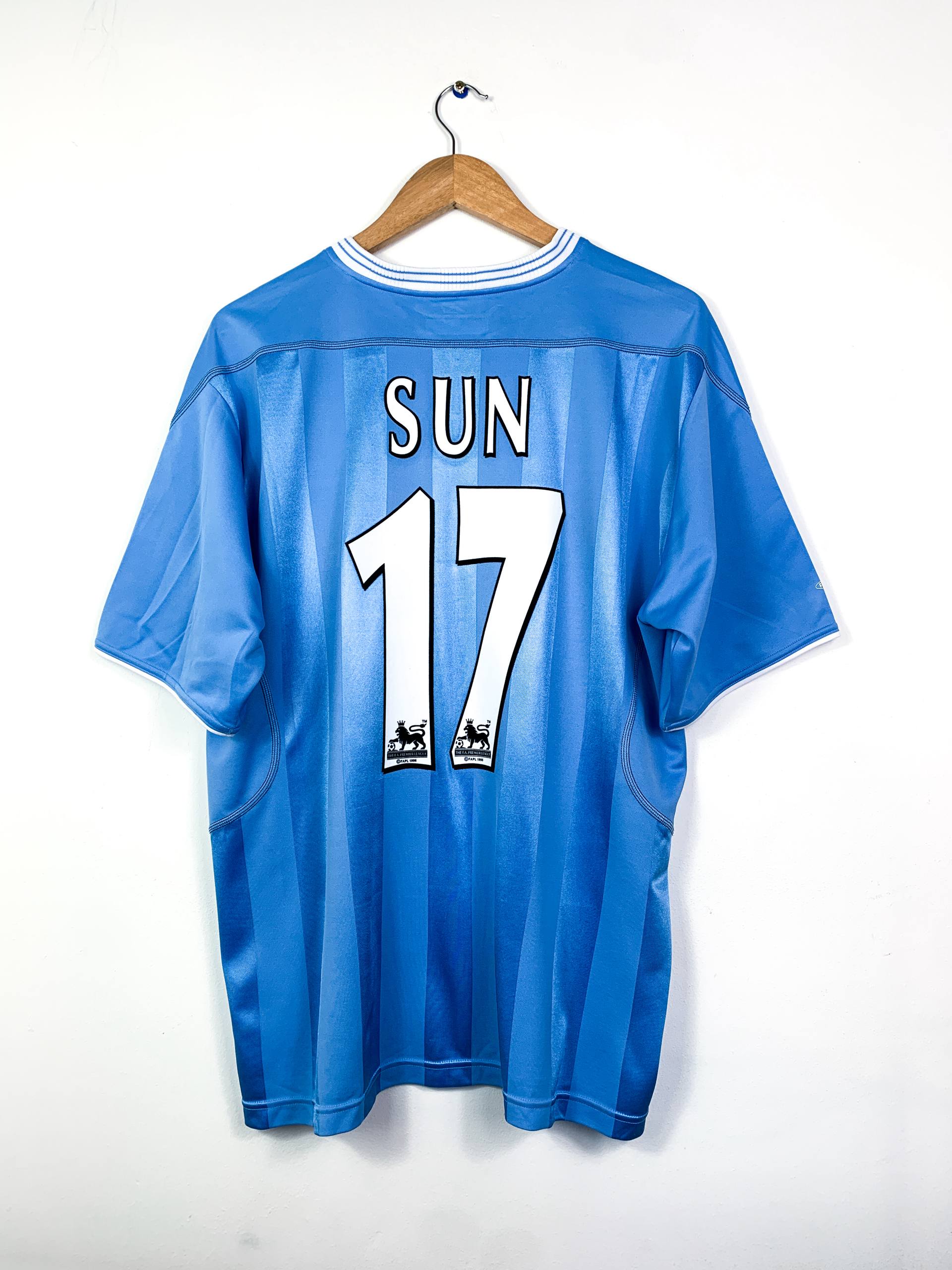 MANCHESTER CITY 2003/2004 HOME SHIRT #17 SUN [L]