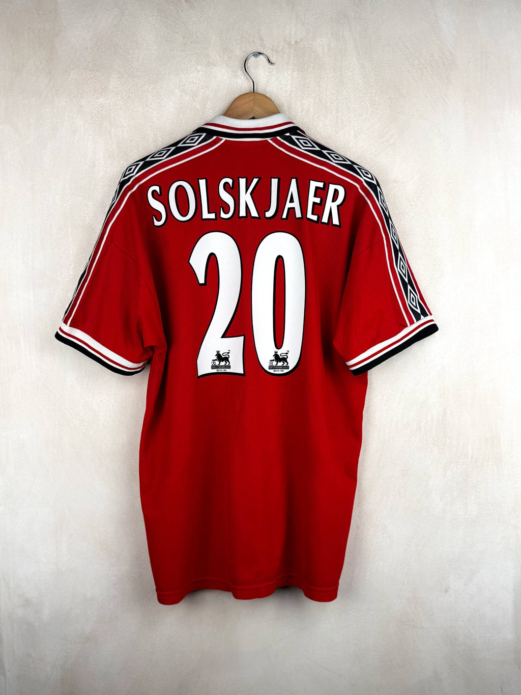 MANCHESTER UNITED 1998/2000 HOME SHIRT #20 SOLSKJAER [XL]