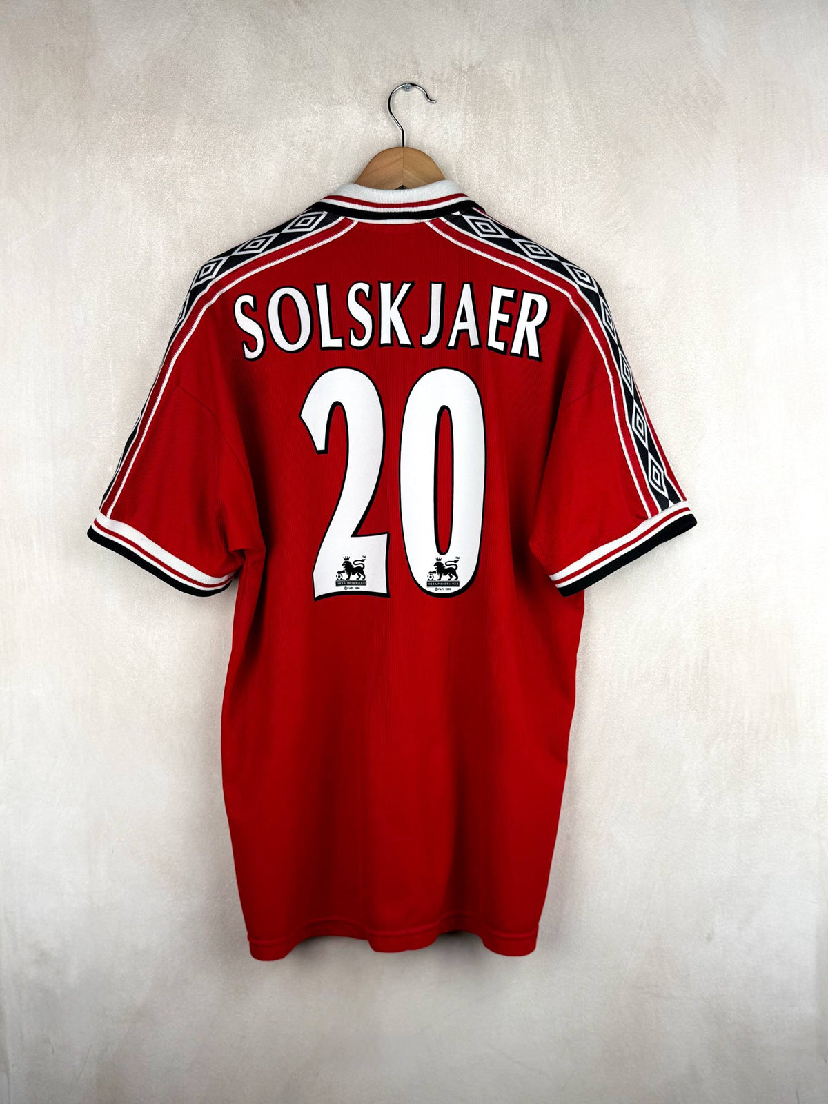 MANCHESTER UNITED 1998/2000 HOME SHIRT #20 SOLSKJAER [XL]