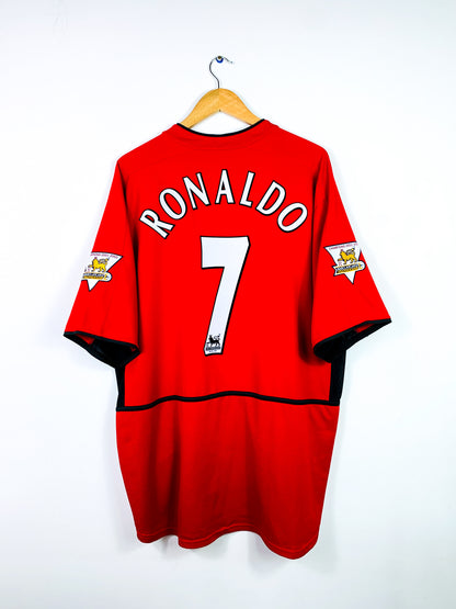 MANCHESTER UNITED 2002/2004 HOME SHIRT #7 RONALDO [XXL]