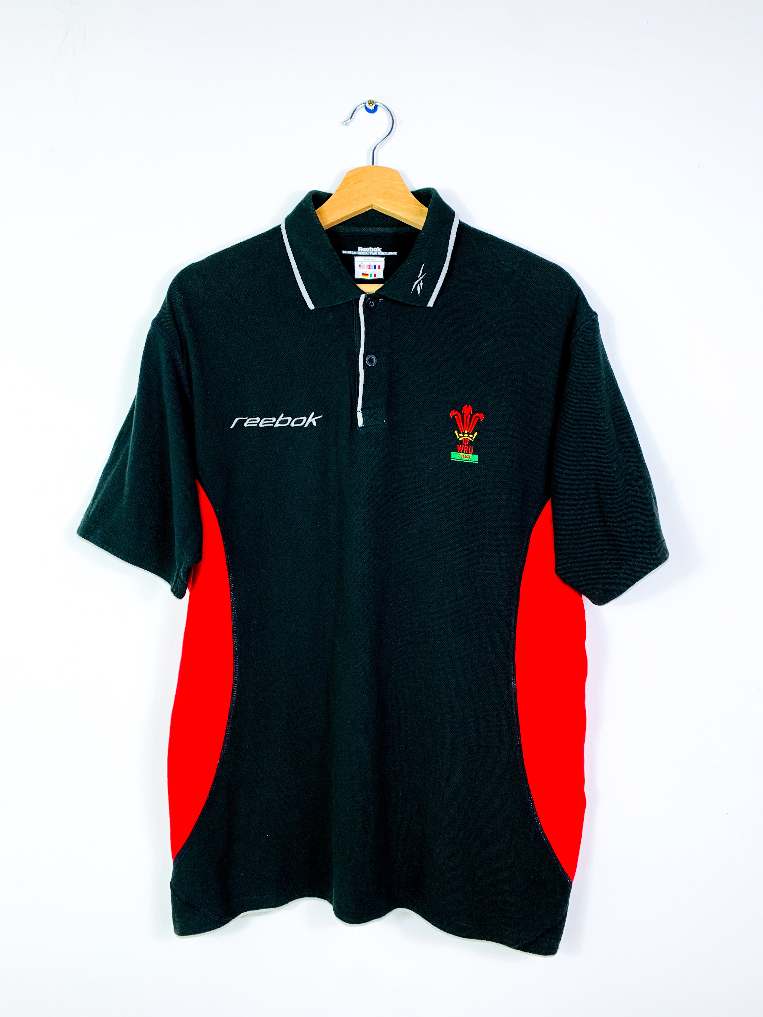 WALES 2000s TRAINING RUGBY POLO SHIRT [M]