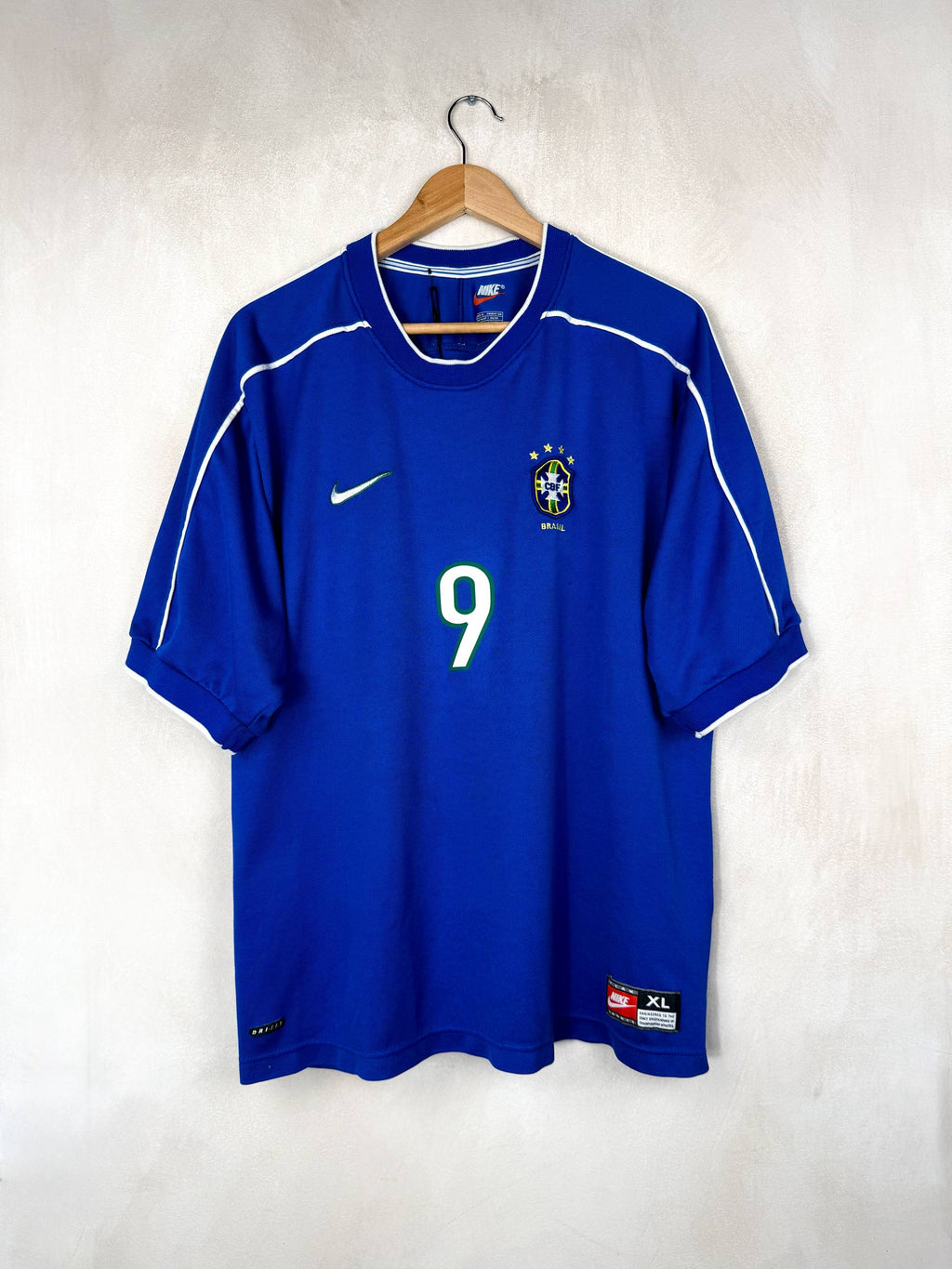 BRAZIL 1998/2000 AWAY SHIRT #9 RONALDO [XL]