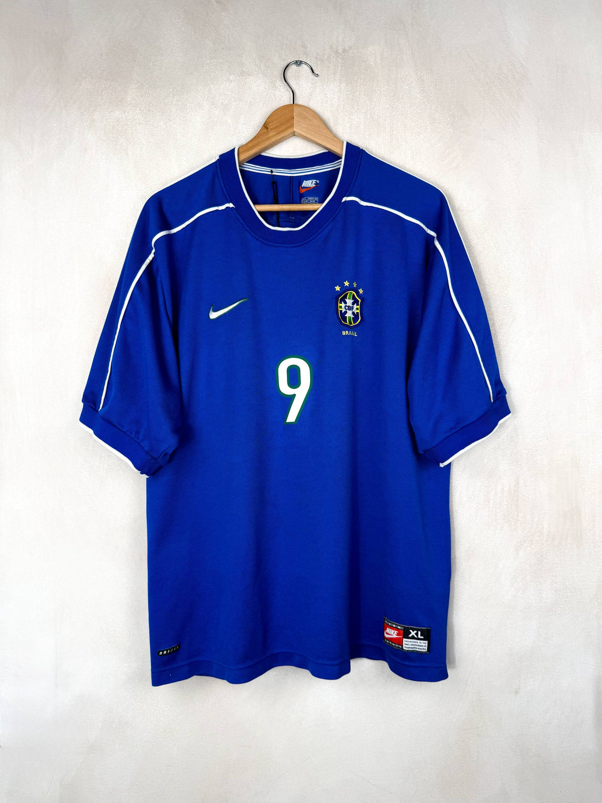 BRAZIL 1998/2000 AWAY SHIRT #9 RONALDO [XL]