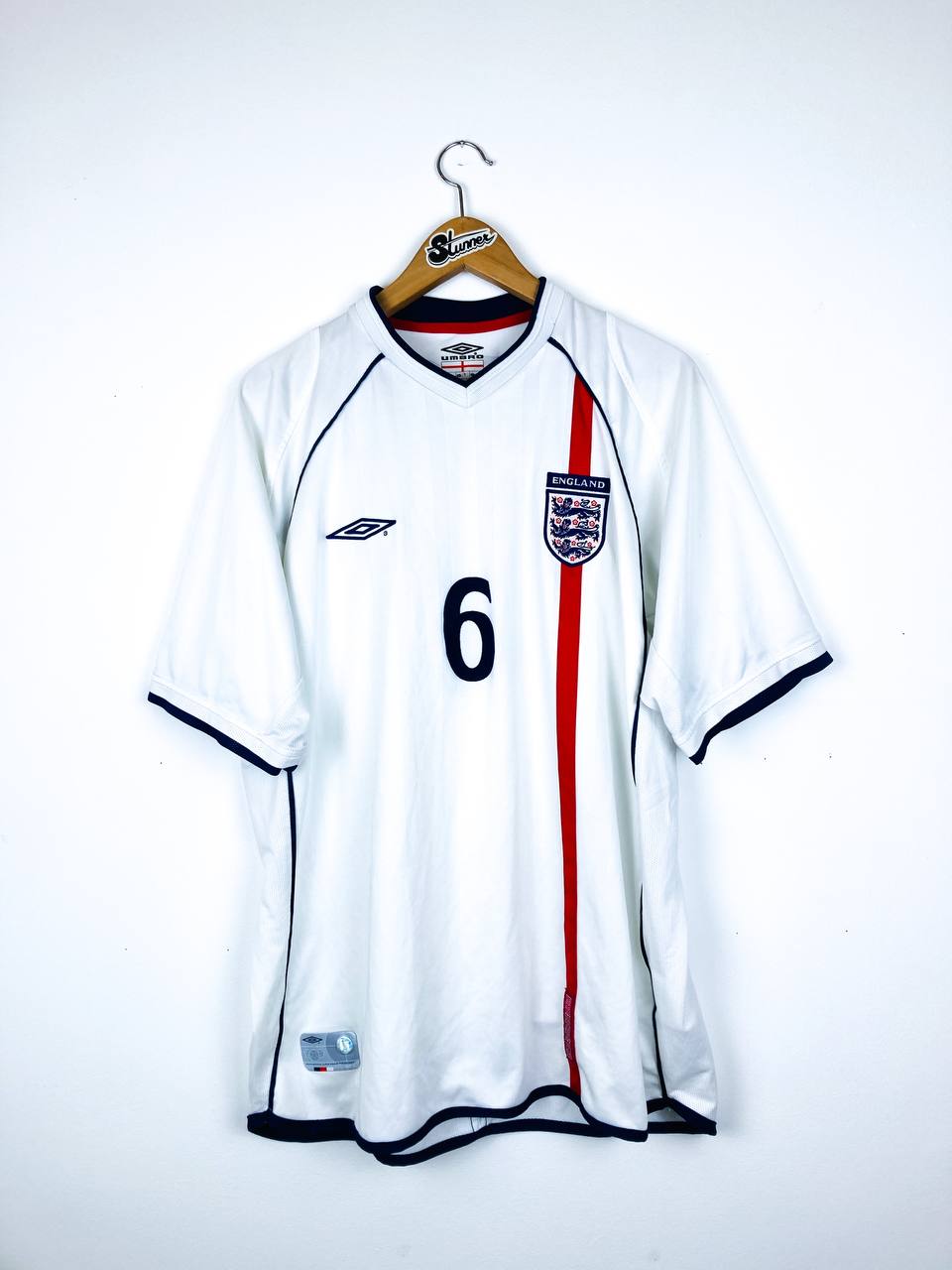 ENGLAND 2001/2003 HOME SHIRT #6 WOODGATE
