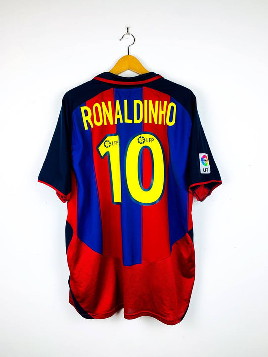BARCELONA 2003/2004 HOME SHIRT #10 RONALDINHO