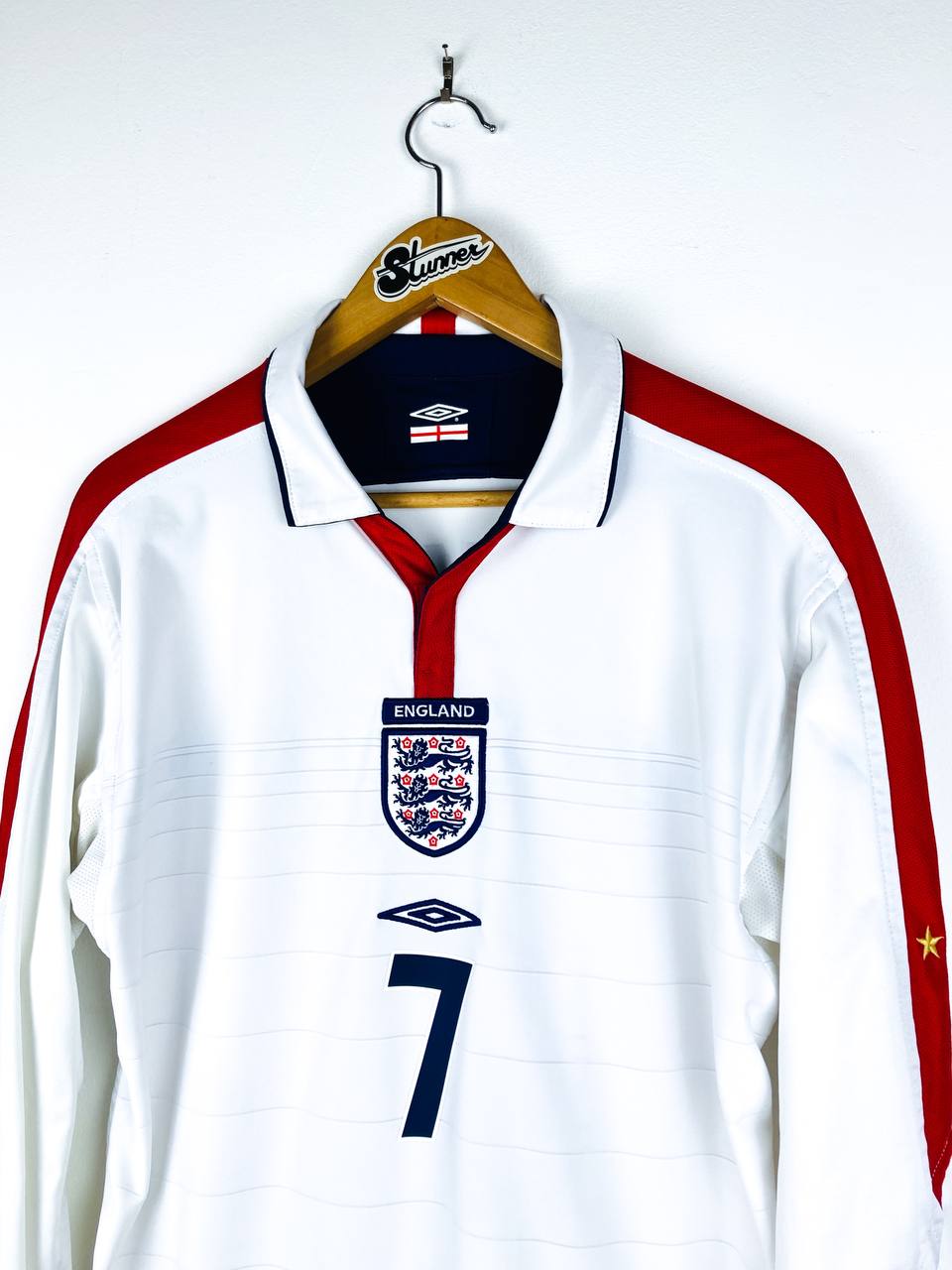 ENGLAND 2003/2005 HOME SHIRT #7 BECKHAM [L/S]