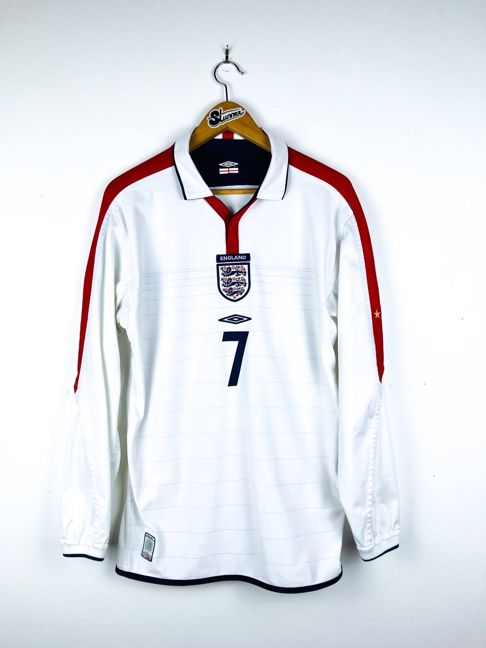 ENGLAND 2003/2005 HOME SHIRT #7 BECKHAM [L/S]