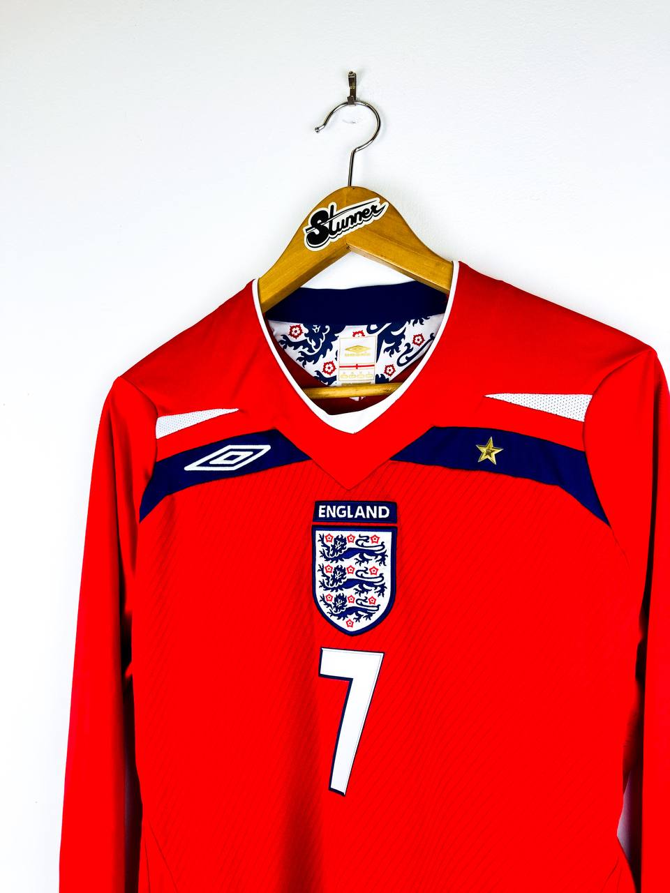 ENGLAND 2008/2010 AWAY SHIRT #7 BECKHAM [L/S]
