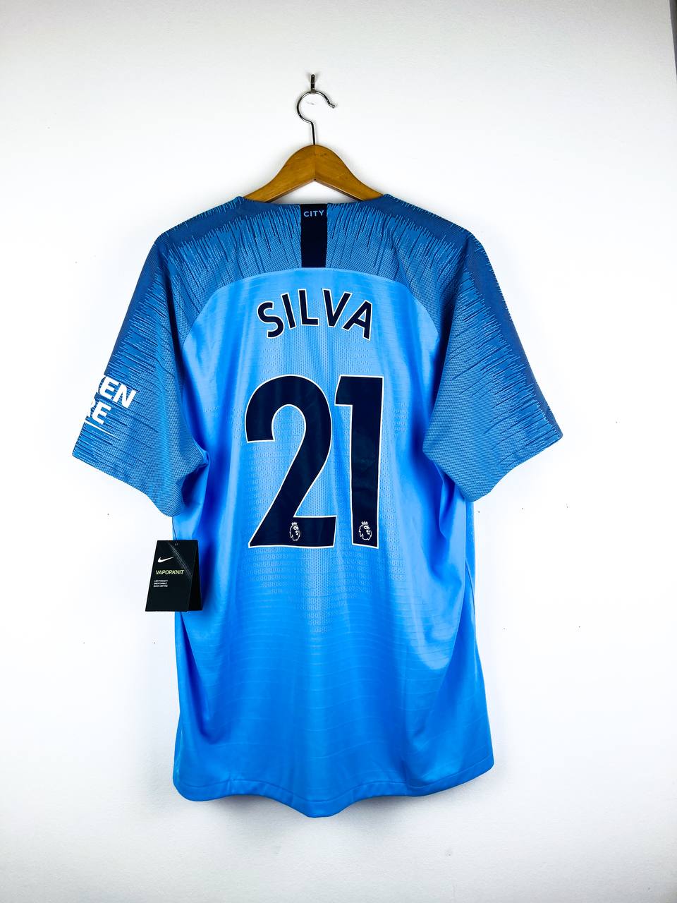 MANCHESTER CITY 2018/2019 *PLAYER ISSUE* HOME SHIRT #21 SILVA [BNWT]