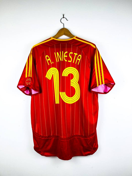 SPAIN 2006/2008 HOME SHIRT #13 INIESTA