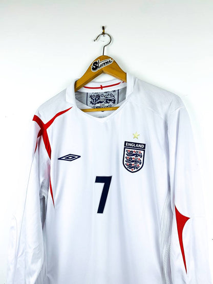 ENGLAND 2005/2007 HOME SHIRT #7 BECKHAM [L/S]