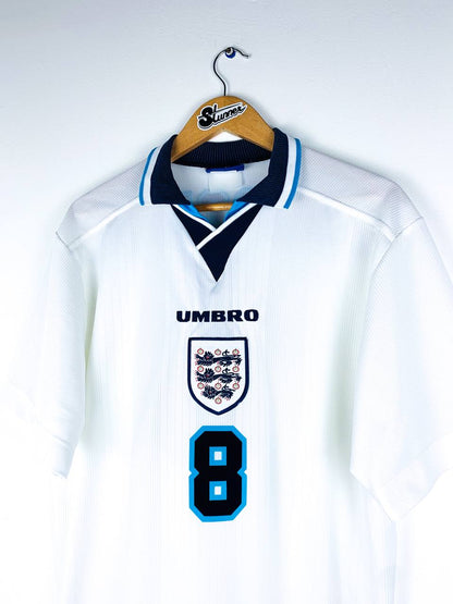 ENGLAND 1995/1997 HOME SHIRT #8 GASCOIGNE