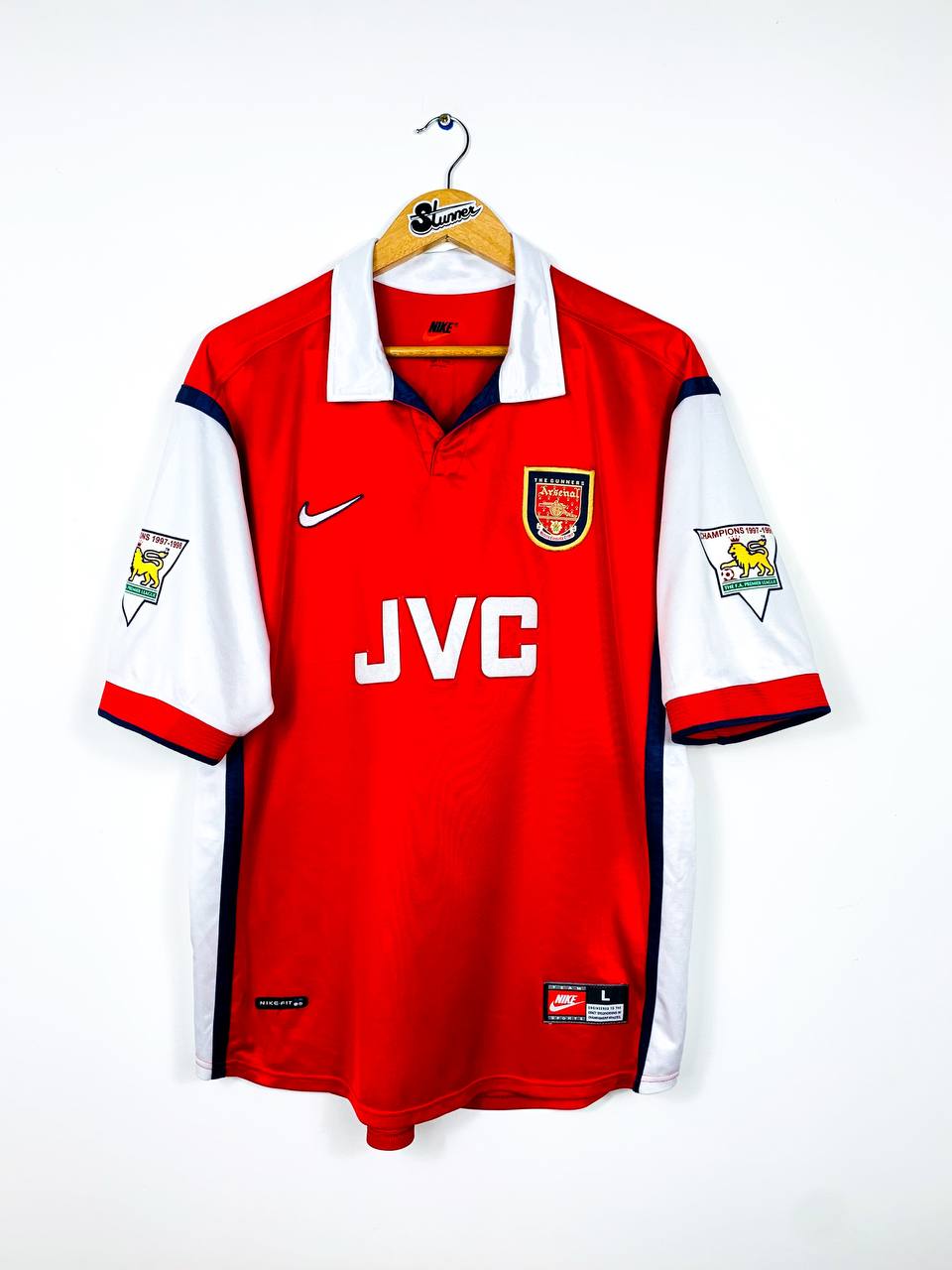 ARSENAL 1998/1999 HOME SHIRT #10 BERGKAMP [L]