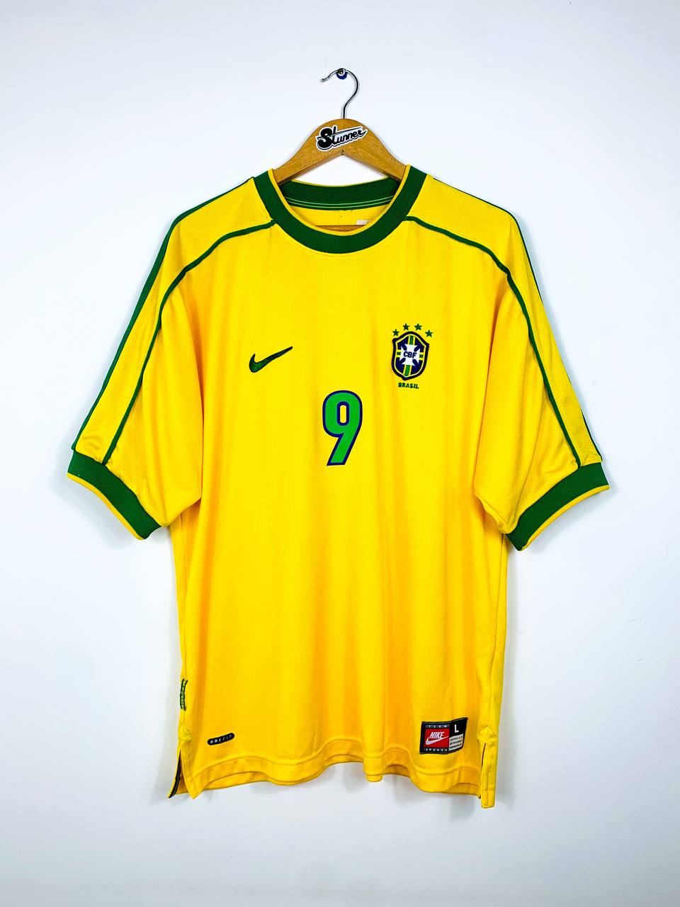 BRAZIL 1998/2000 HOME SHIRT #9 RONALDO [L]