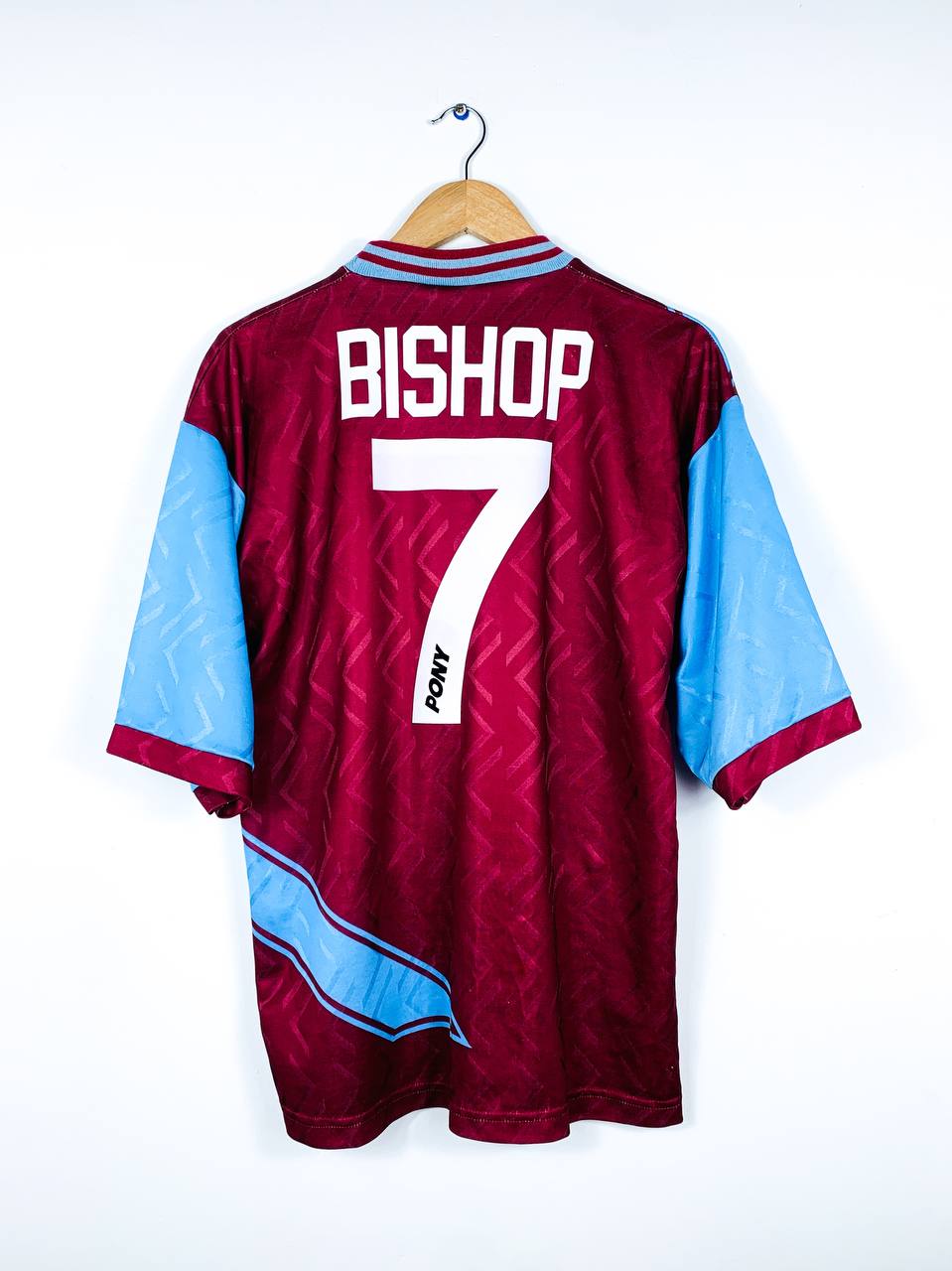 WEST HAM 1993/1995 HOME SHIRT #7 BISHOP