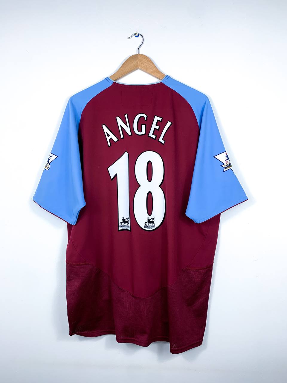 ASTON VILLA 2003/2004 HOME SHIRT #18 ANGEL [L/XL]