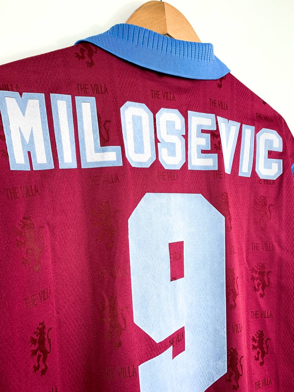 ASTON VILLA 1995/1997 HOME SHIRT #9 MILOSEVIC