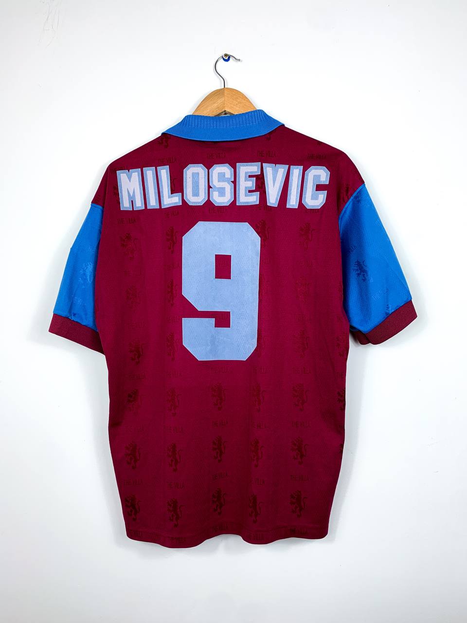 ASTON VILLA 1995/1997 HOME SHIRT #9 MILOSEVIC
