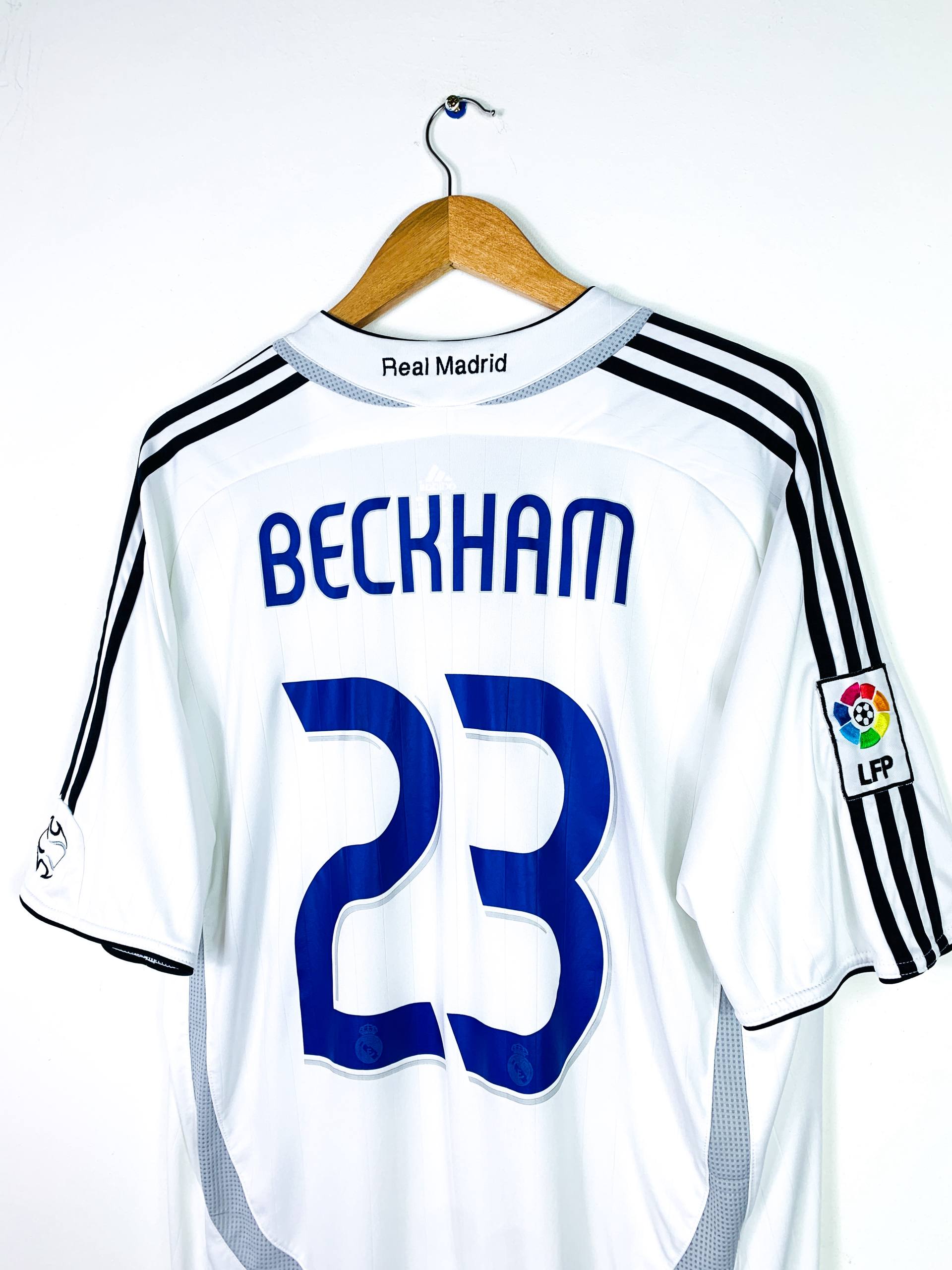 REAL MADRID 2006/2007 HOME SHIRT #23 BECKHAM [XL]