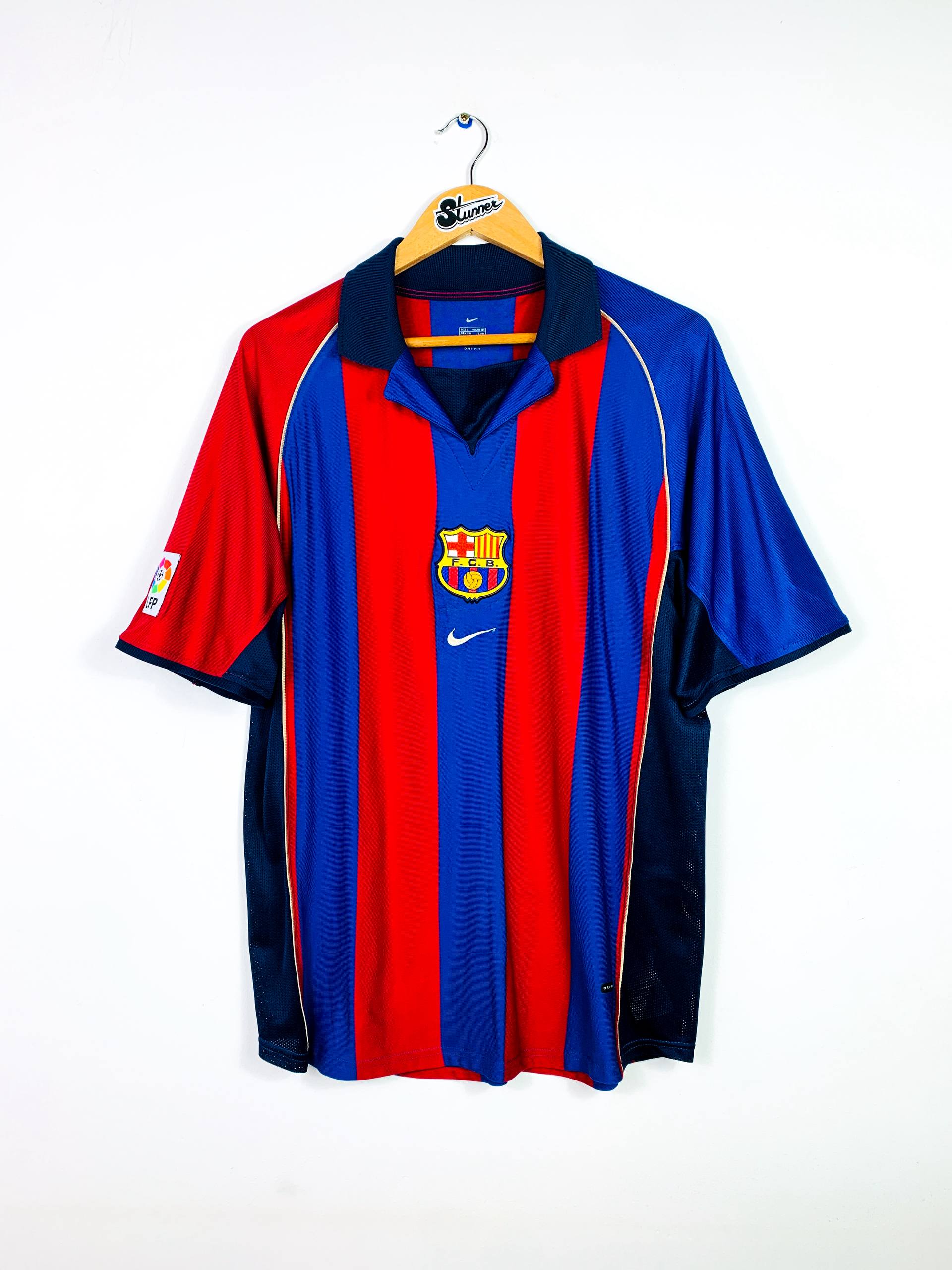 BARCELONA 2001/2002 HOME SHIRT #9 KLUIVERT [L]