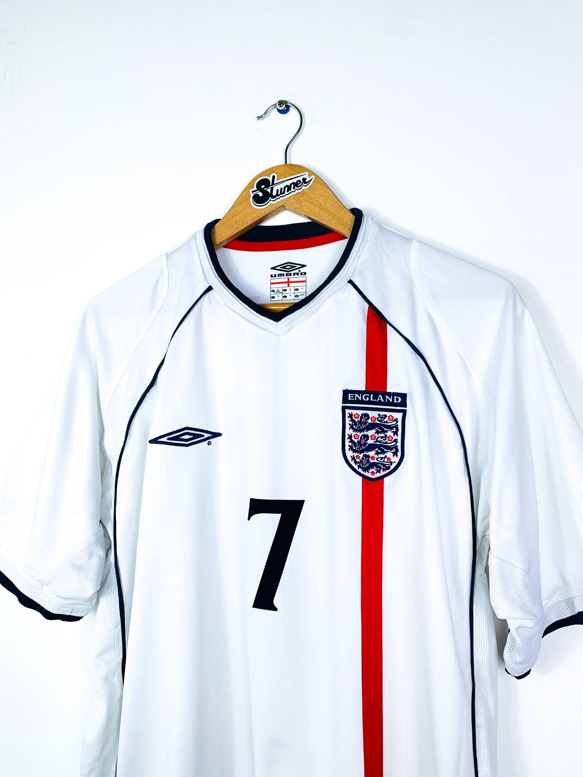 ENGLAND 2001/2003 HOME SHIRT #7 BECKHAM [XL]