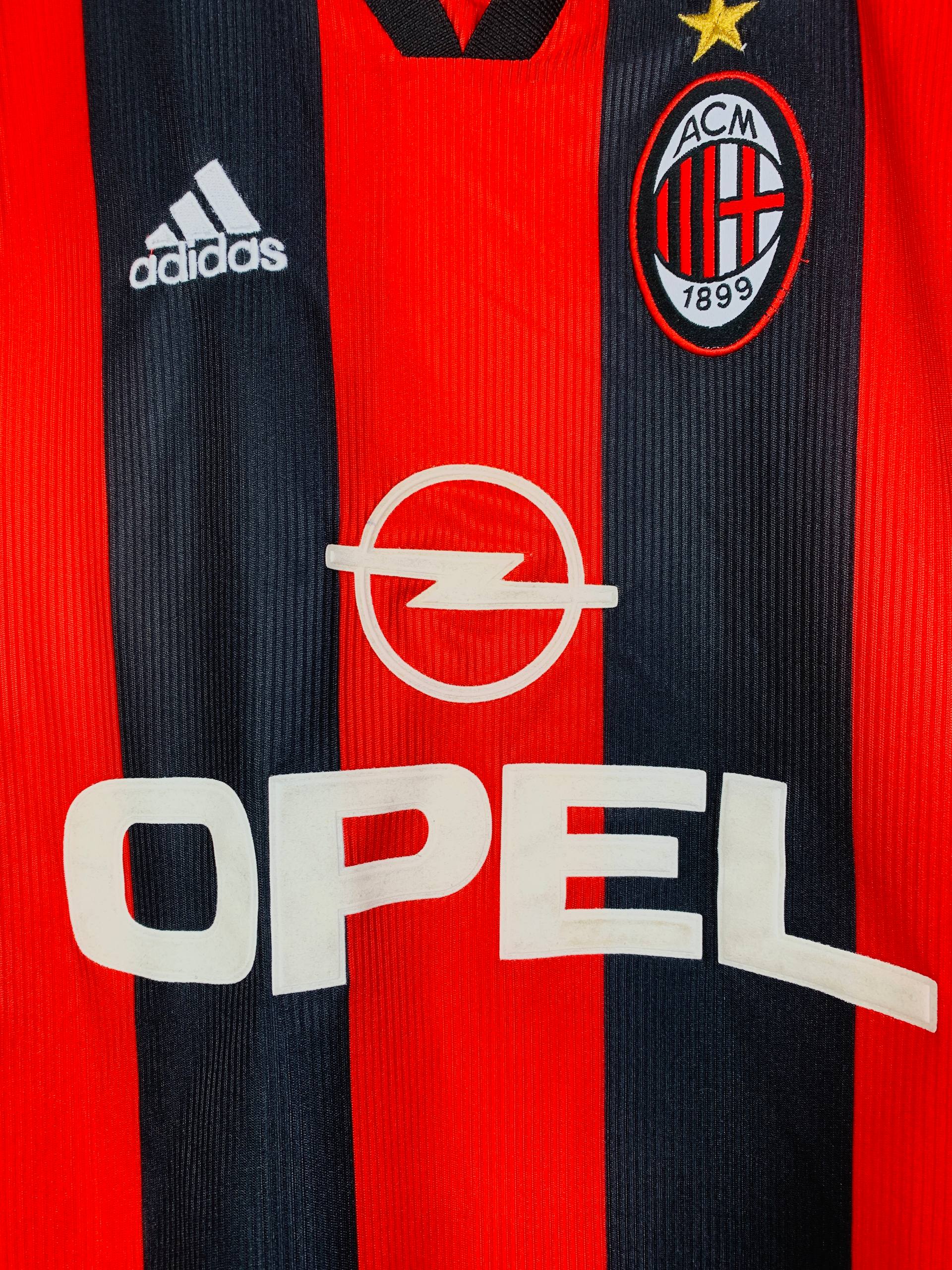 AC MILAN 1998/2000 HOME SHIRT #3 MALDINI [XXL]