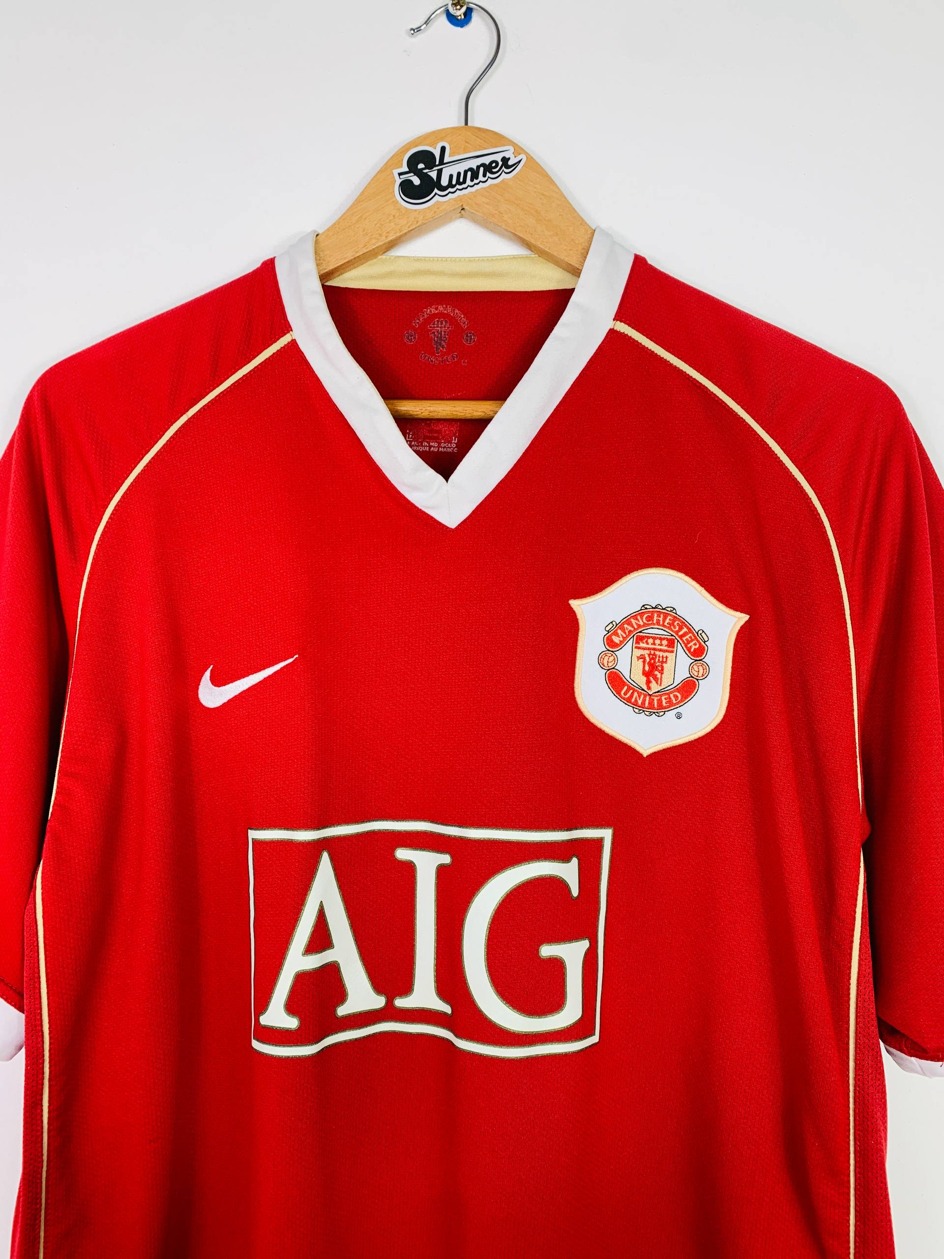 MANCHESTER UNITED 2006/2007 HOME SHIRT #7 RONALDO [XL]