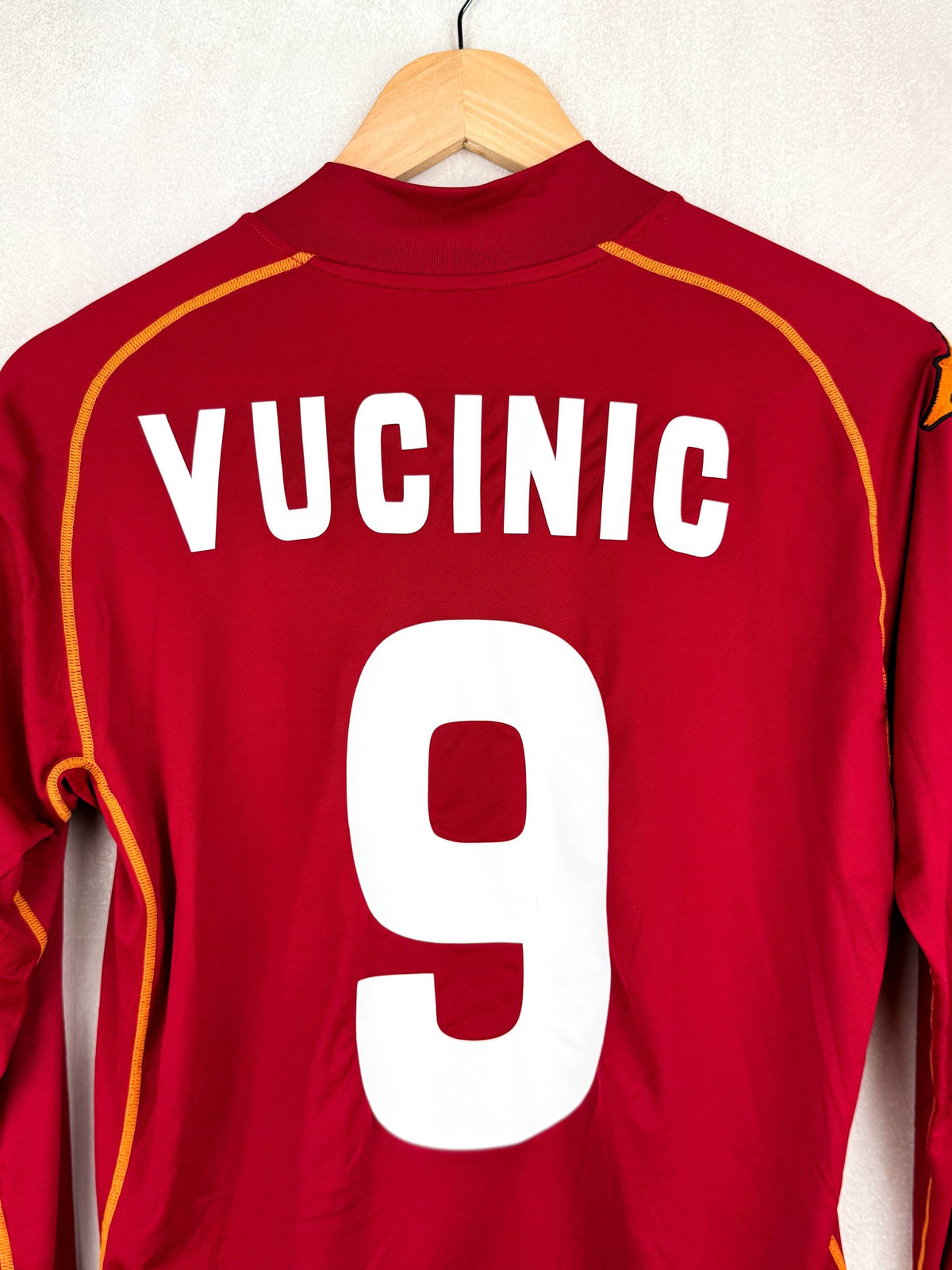 AS ROMA 2008/2009 HOME SHIRT #9 VUCINIC *L/S* [S]