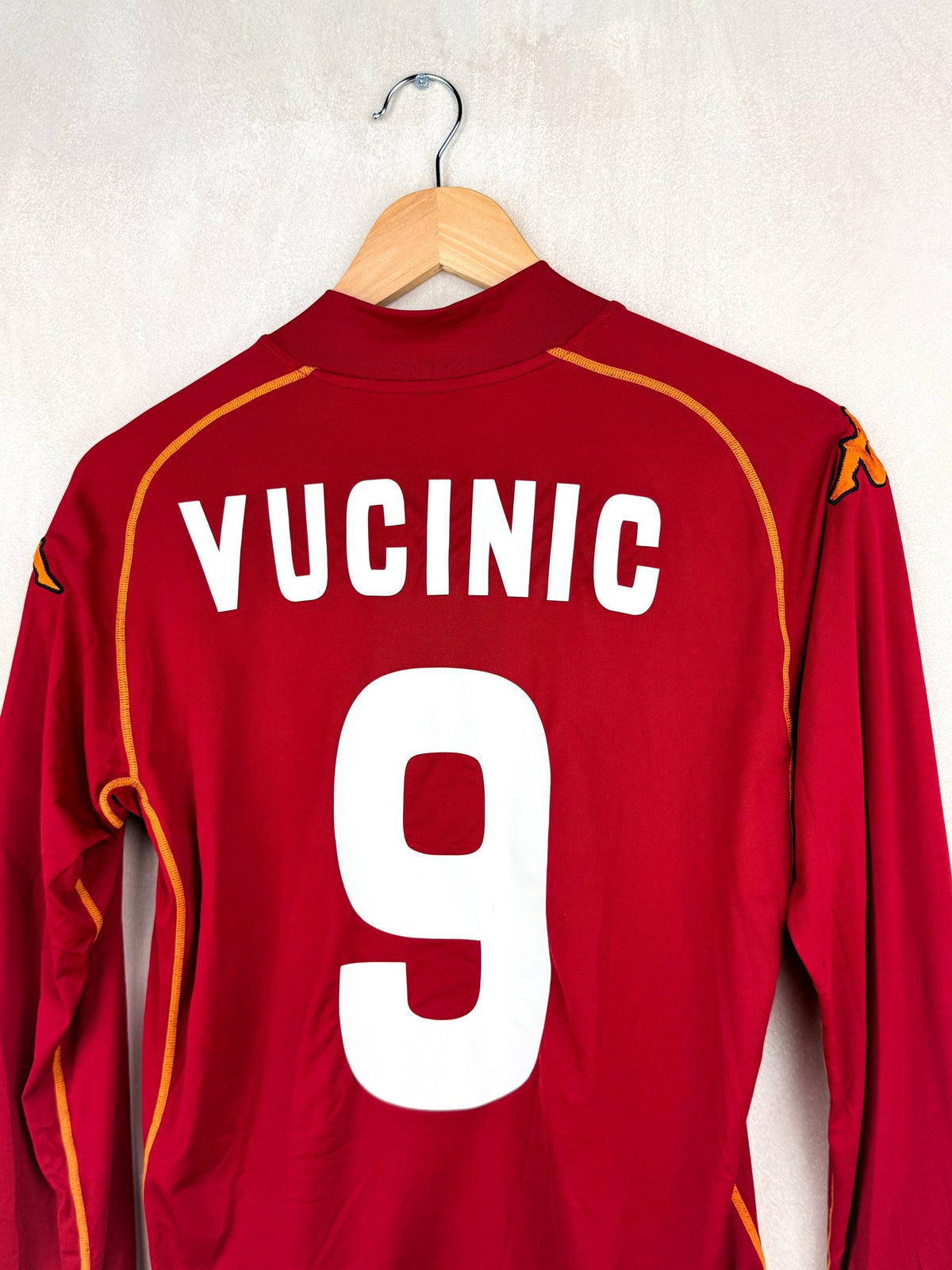 AS ROMA 2008/2009 HOME SHIRT #9 VUCINIC *L/S* [S]