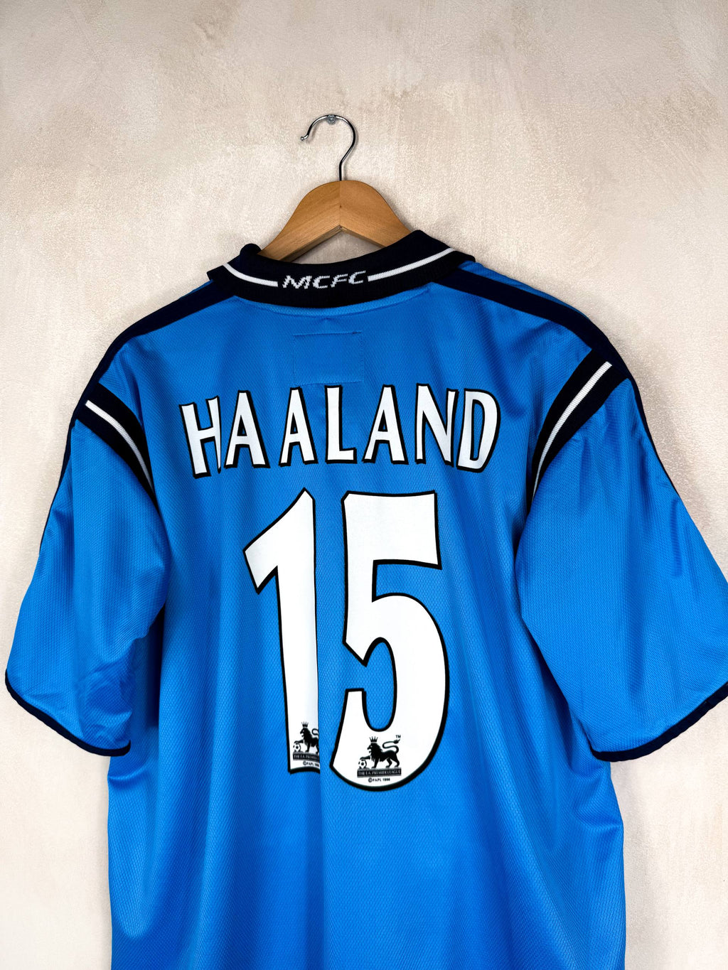 MANCHESTER CITY 2002/2003 HOME SHIRT #15 HAALAND [L]