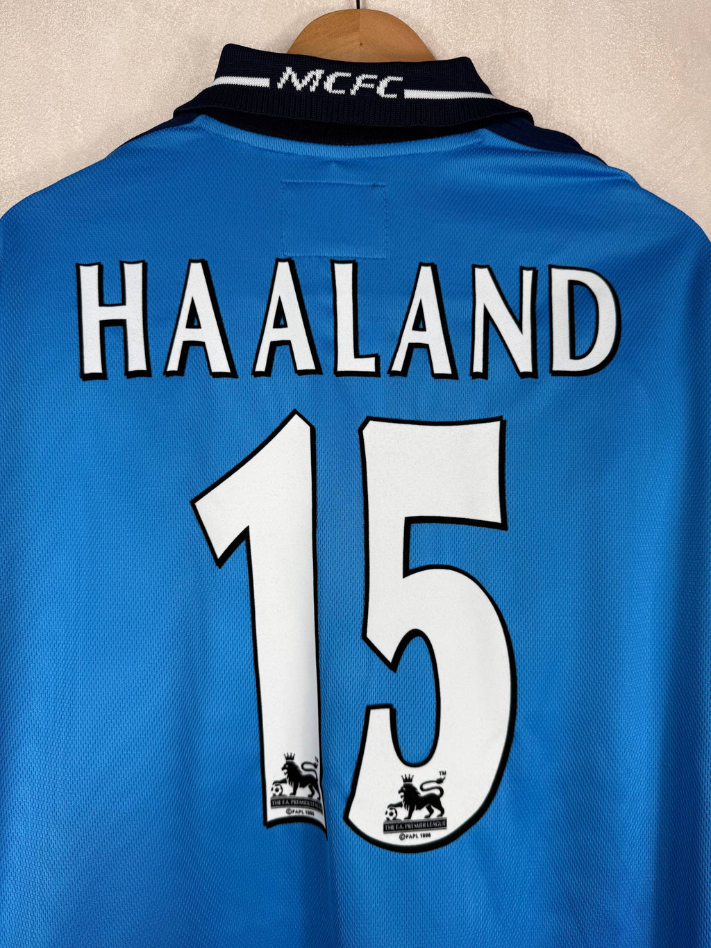 MANCHESTER CITY 2002/2003 HOME SHIRT #15 HAALAND [L]